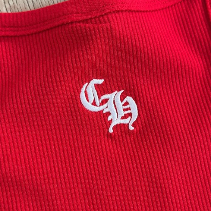 1:1 quality version Vintage Street Minimal Side Chest Embroidery Ribbed Stretch Spaghetti Strap Bodycon Dress Top For Girls 3 colors 29380202