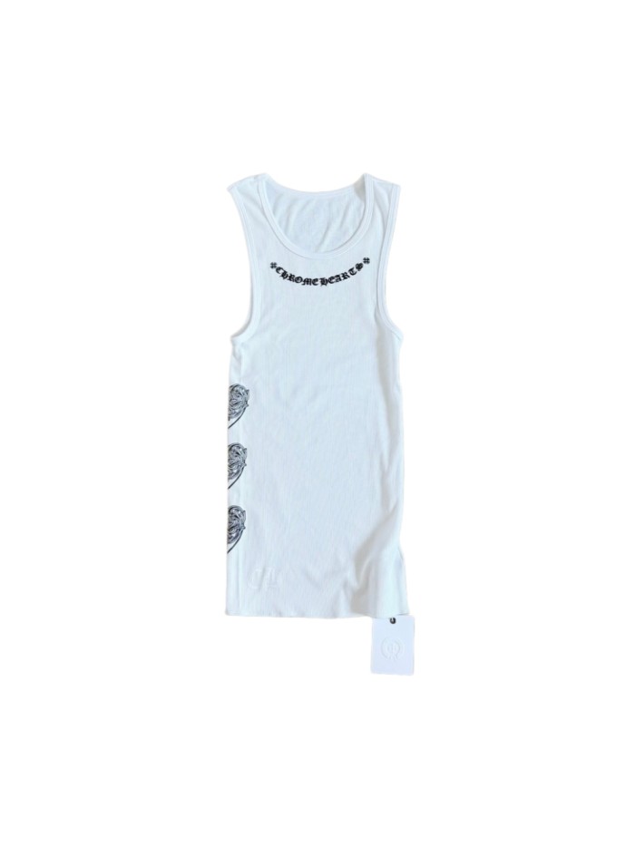 1:1 quality version Heart Vine Pattern White Limited Edition Print Vest Classic Vintage Sleeveless Top For Girls 29380178