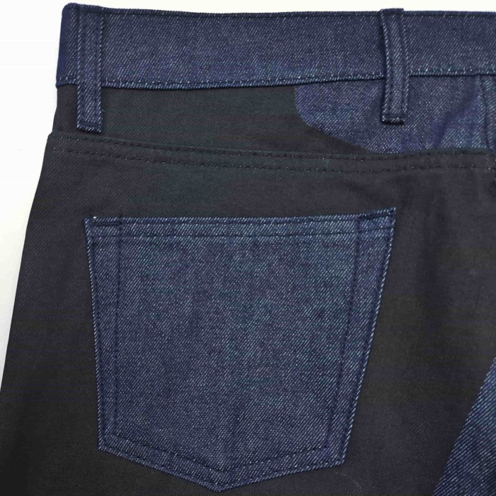 1:1 quality version Matty Boy Checkerboard Black And Blue Patchwork All-Seeing Eye Straight Leg Jeans 29382887