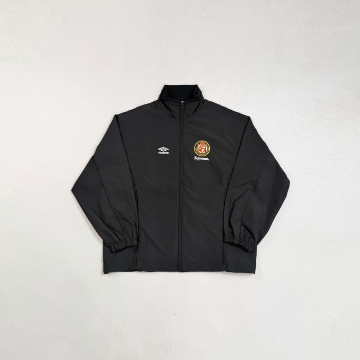 1:1 quality version Vintage Football Collaborative Emblem Print Zip Up Stand Collar Windbreaker Jacket & Pants Set 29382539