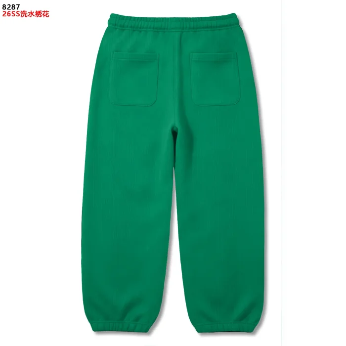 Vintage Streetwear Washed Script Letter Embroidery Elastic Drawstring Cuff Jogger Sweatpants 3 colors 29383988