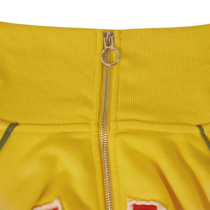 American Sporty Red Embroidered Letter White Side Stripe Washed Stand Collar Zip Up Hoodie 3 colors 29384009