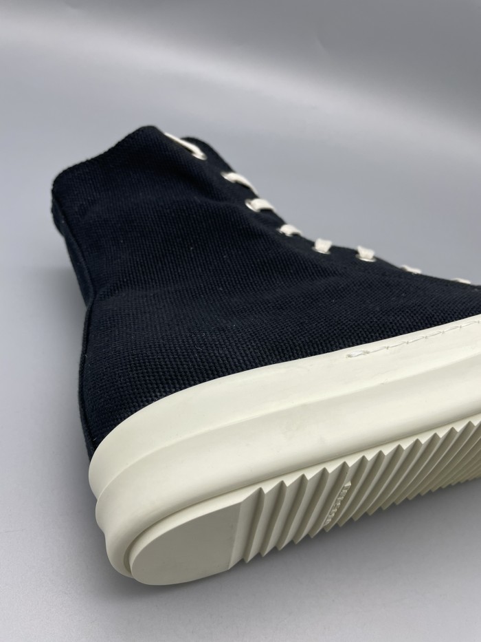 [plus-size shoes] 1:1 quality version DRKSHDW Ramones Side Zipper Platform Thick Sole Black Canvas Unisex High Top Sneakers 29385483