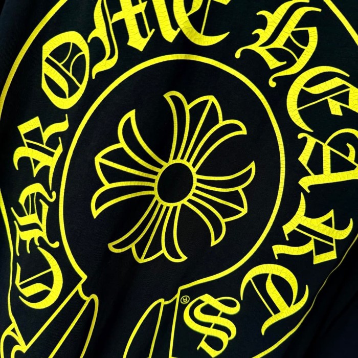 1:1 quality version Back Horseshoe STAFF Fluorescent Pink Cross Flower Print Long Sleeve Tee 3 colors 29334509