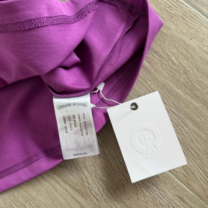 1:1 quality version Purple Pocket Graffiti Letter And Heart Dagger Print Short Sleeve Tee 29392365