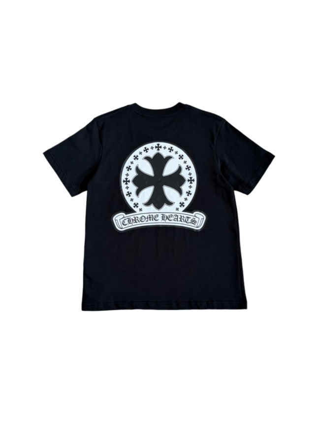 1:1 quality version Pocket Cross Floral Scroll Letter Print Short Sleeve Tee 29392350