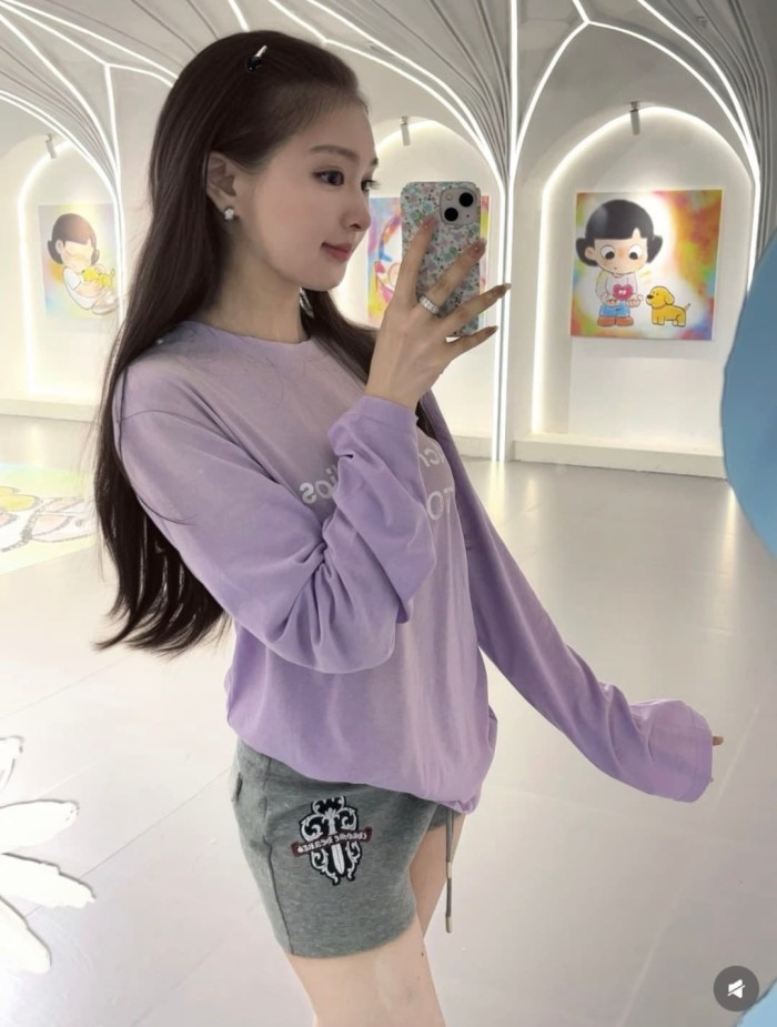 1:1 quality version Streetwear Grey Dagger Floral Embroidery Drawstring Sweat Shorts for girls 29392542