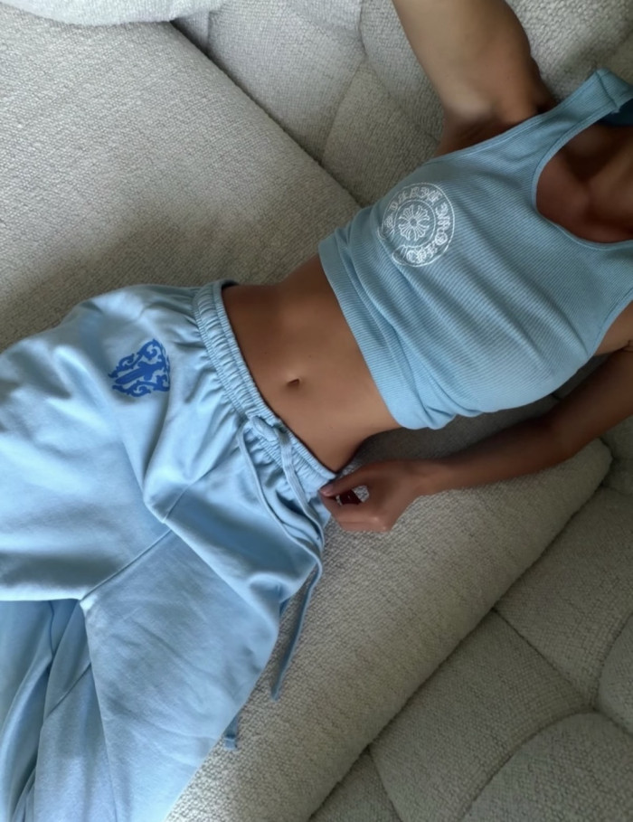 1:1 quality version Floral Cross Totem Graphic Drawstring Jogger Fleece Sweatpants 29392454