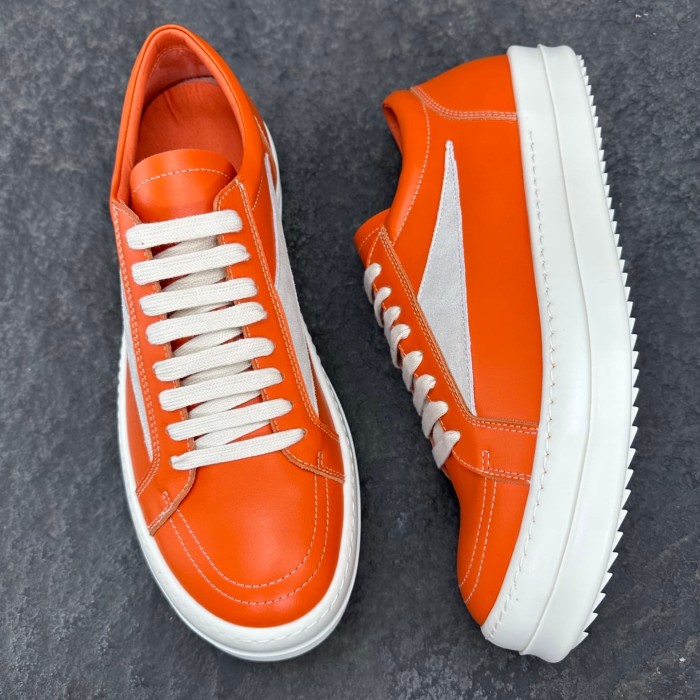 [plus-size shoes] 1:1 quality version Vintage Orange Triangle Logo Cowhide Velvet Suede Panel Lace Up Unisex Sneaker 29393797