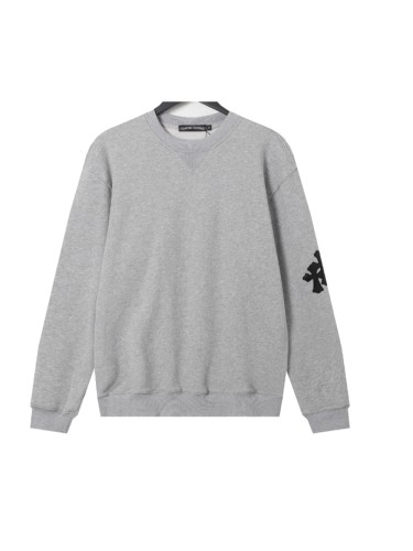 [50% Off]Cross Appliqué Embroidered Metallic Crew Neck 2 colors 23788624