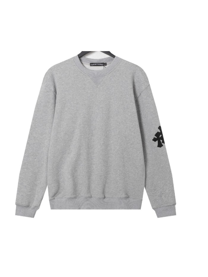 [50% Off]Cross Appliqué Embroidered Metallic Crew Neck 2 colors 23788624