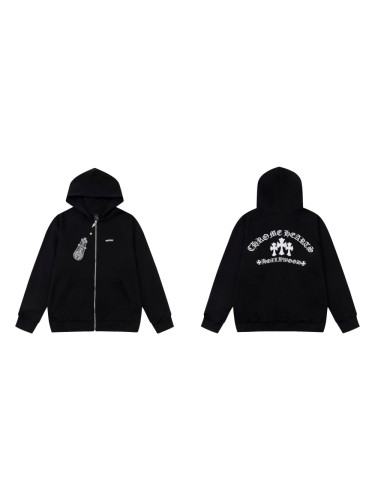 [50% Off]1:1 quality version Embroidered Hooded Cardigan Zipper Jacket 23670817
