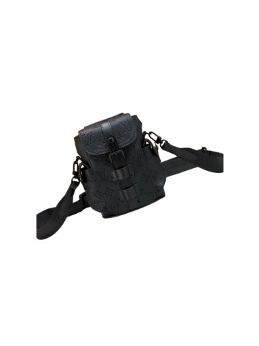 1:1 quality version Classic Christopher Black Floral Flap Buckle Detachable Strap Crossbody Backpack 29393746