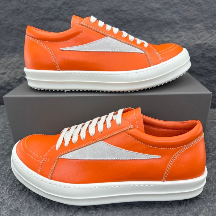 [plus-size shoes] 1:1 quality version Vintage Orange Triangle Logo Cowhide Velvet Suede Panel Lace Up Unisex Sneaker 29393797