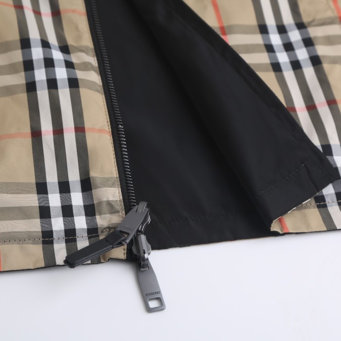 1:1 quality version Yellow‑Brown Plaid Reversible Windproof Lightweight Breathable Collared Jacket 29395228