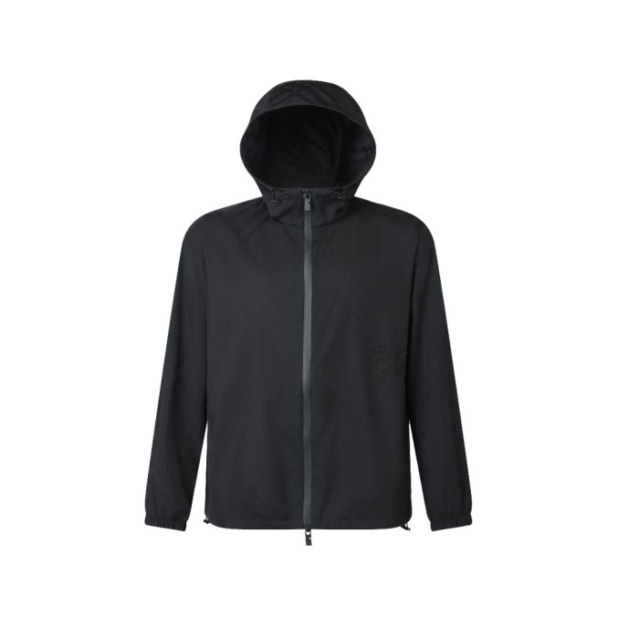 1:1 quality version Jacquard Twill Plaid Embroidered Zip Drawstring Hooded Jacket 29395221