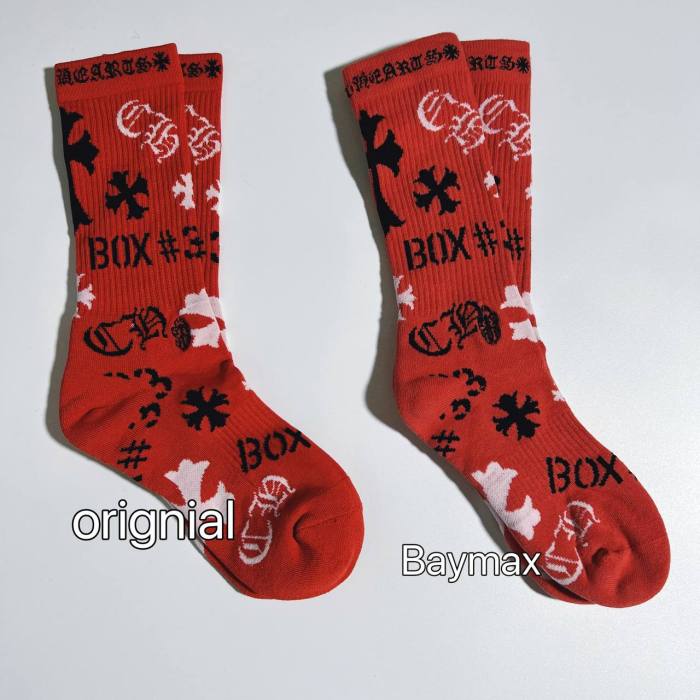 1:1 quality version Cross Letter Cotton Stretch Thick Rib‑Knit Unisex Trendy Mid‑Crew Socks 3 Pairs Per Card 29399293