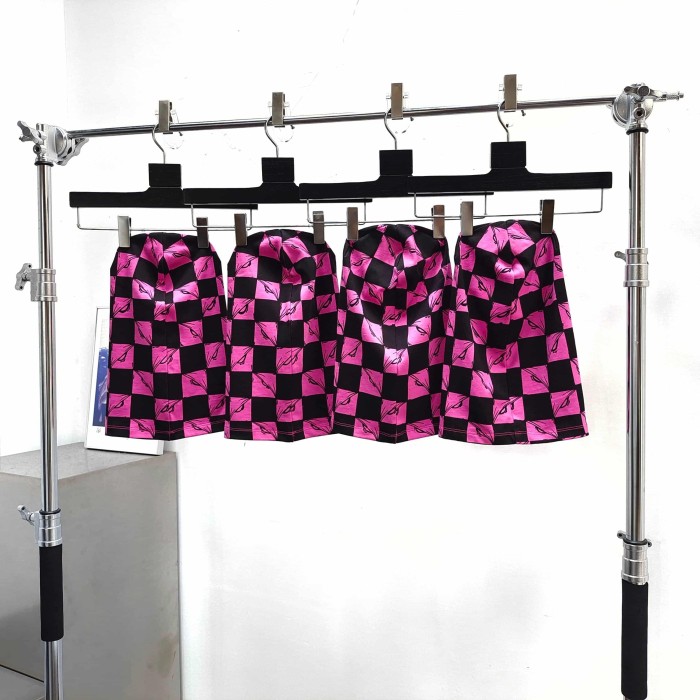 Pink‑Black Checkerboard All‑Over Print Hand‑Letter Embroidery Balaclava Shiesty Mask 29409214