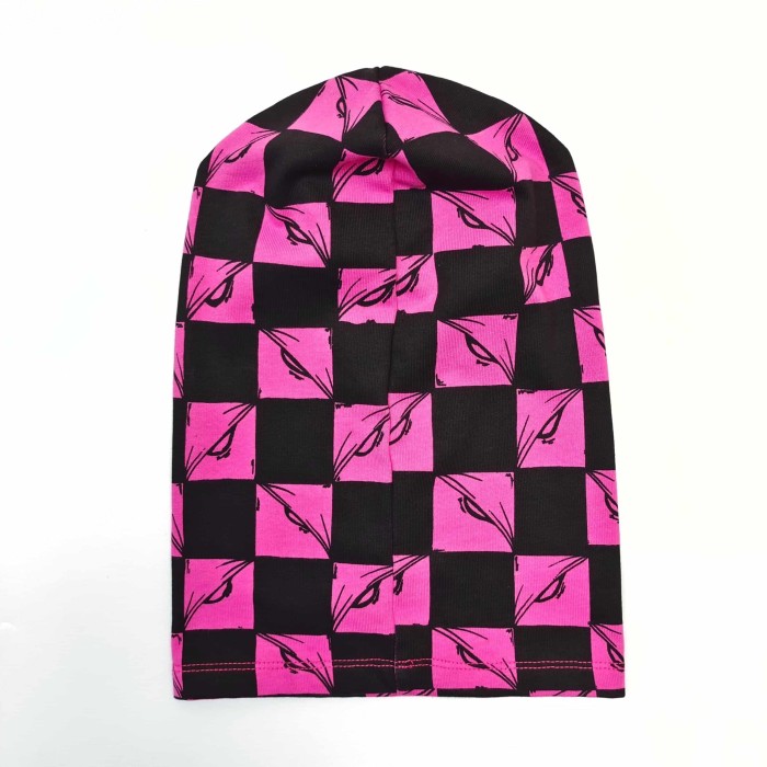 Pink‑Black Checkerboard All‑Over Print Hand‑Letter Embroidery Balaclava Shiesty Mask 29409214