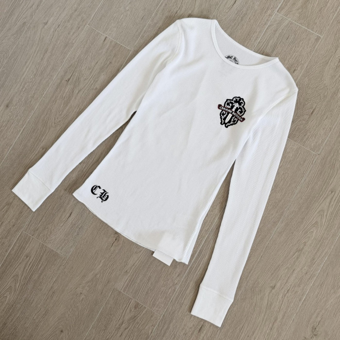 1:1 quality version Green Sword Vine Print Waffle Slim‑Fit Long Sleeve Tee for girls 29426184