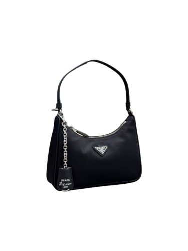 1:1 quality version Re Edition 2005 Metal Triangle Logo Nylon Hobo Bag Chain Charm Hand Shoulder Bag 29426269