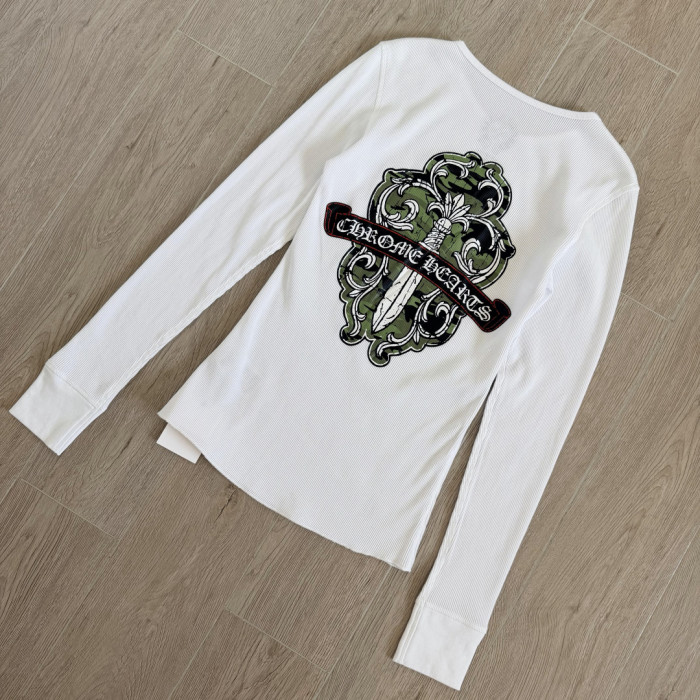 1:1 quality version Green Sword Vine Print Waffle Slim‑Fit Long Sleeve Tee for girls 29426184