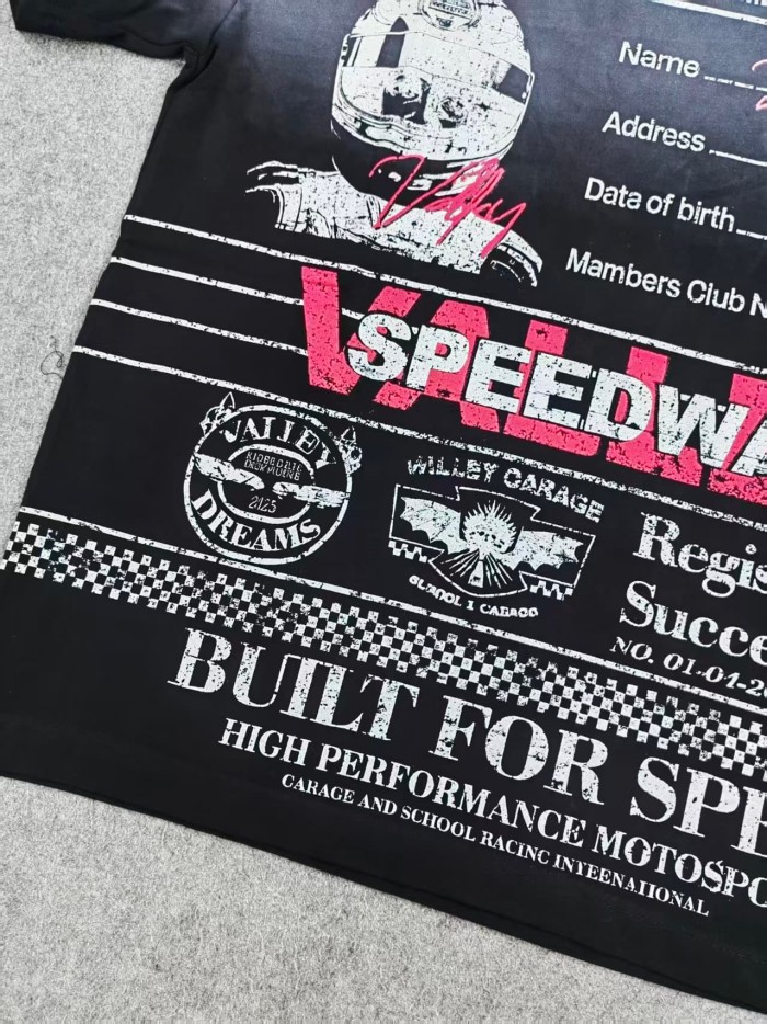 Racing Membership Card Print Washed Tee 29047379