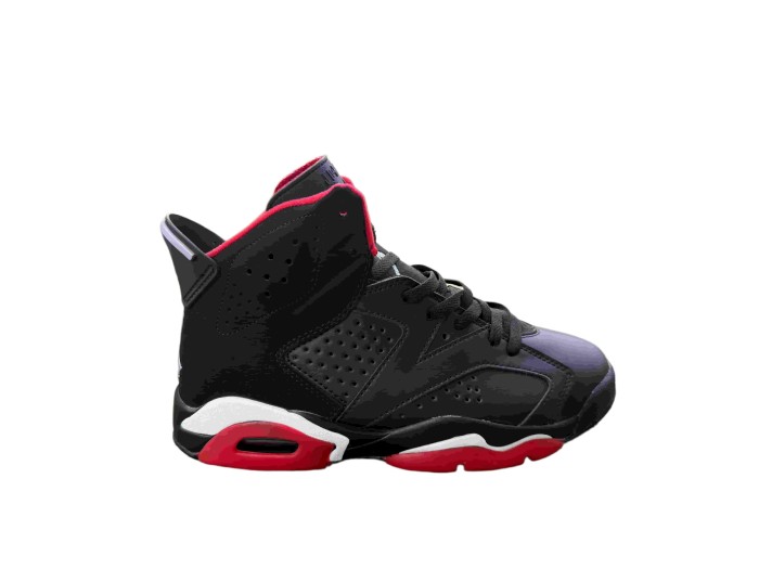 [plus-size shoes] Air @j6 Bred Black Red High Top Air Cushion Retro Basketball Sneakers 29456694