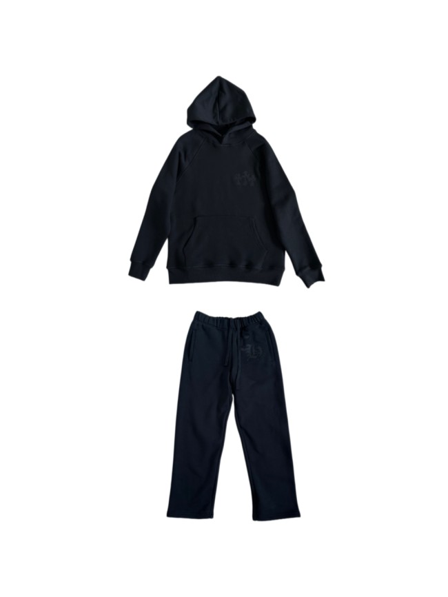 1:1 quality version Cross CH Letter Patch Embroidery Hoodie & Pants Set 29456676