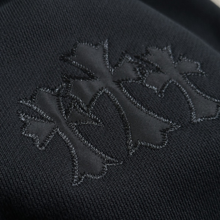 1:1 quality version Chest Cross Patch Embroidery Back CH Gothic Letter Patchwork Sweatshirt 29456675