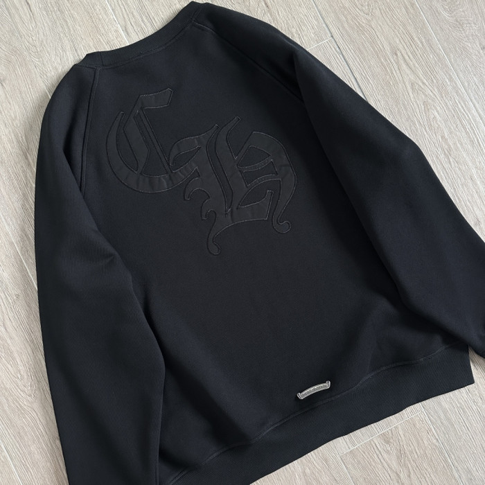 1:1 quality version Chest Cross Patch Embroidery Back CH Gothic Letter Patchwork Sweatshirt 29456675