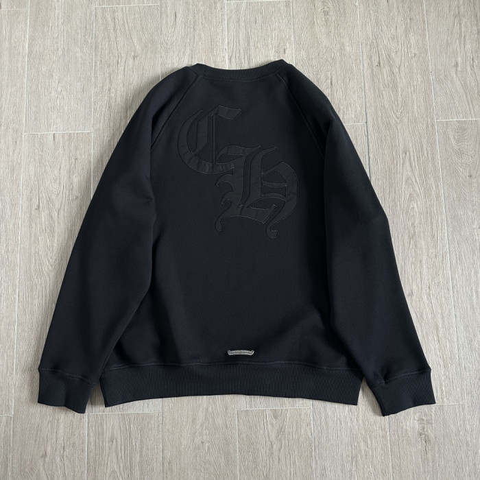 1:1 quality version Chest Cross Patch Embroidery Back CH Gothic Letter Patchwork Sweatshirt 29456675
