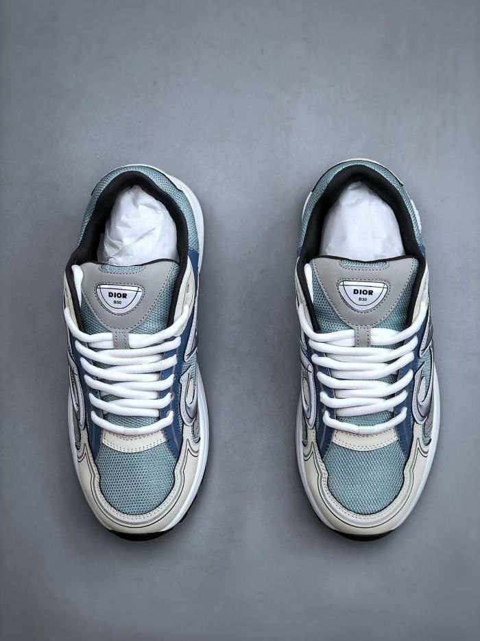 [plus-size shoes]1:1 quality version B30 Blue Gray Mesh Lace Up Cushioned Low Top Men's Casual Sneakers 29459036