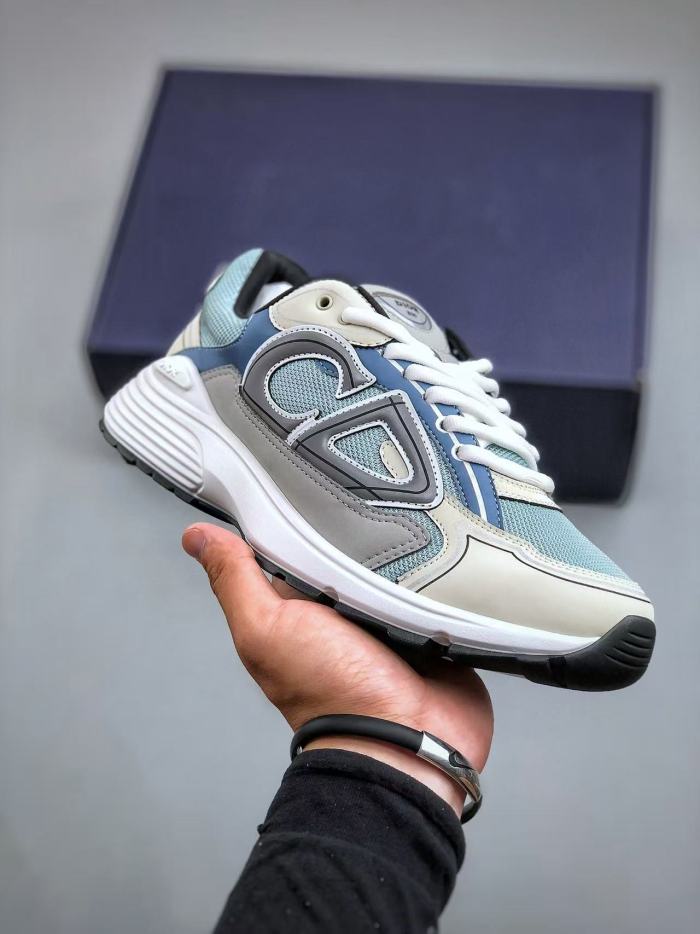 [plus-size shoes]1:1 quality version B30 Blue Gray Mesh Lace Up Cushioned Low Top Men's Casual Sneakers 29459036
