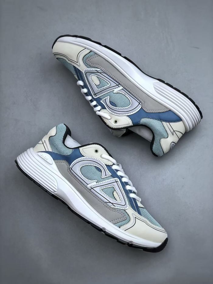 [plus-size shoes]1:1 quality version B30 Blue Gray Mesh Lace Up Cushioned Low Top Men's Casual Sneakers 29459036
