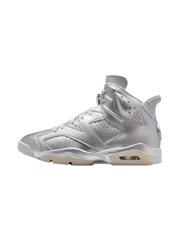 [plus-size shoes] Air @j6 Paris Saint-Germain  Metallic Silver  High Top Retro Basketball Sneakers 29461244
