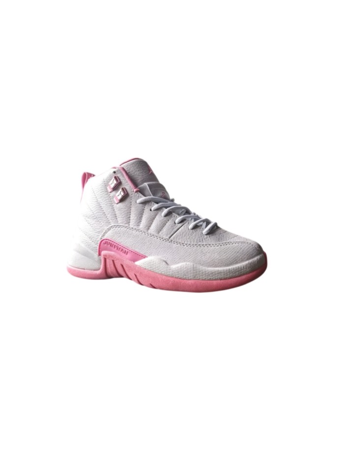 [plus-size shoes] Air @j12 Dynamic Pink Grain Leather High Top Air Cushion Retro Basketball Sneakers 29461446