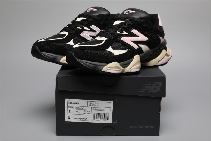 [plus-size shoes]New B@L@nce 9060 Black Pink Color Block Mesh Cushion Low Top Dad Sneakers 29461055