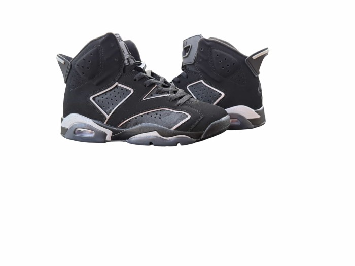[plus-size shoes] Air @j6 Black Cool Grey Metallic Silver Nubuck High Top Air Cushion Basketball Sneakers 29461148