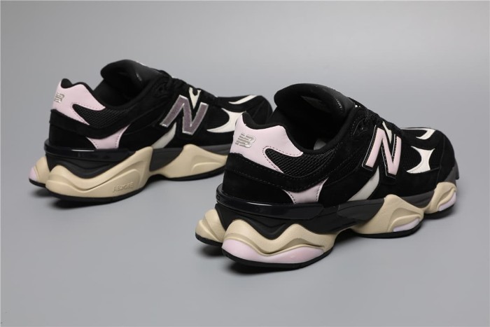 [plus-size shoes]New B@L@nce 9060 Black Pink Color Block Mesh Cushion Low Top Dad Sneakers 29461055