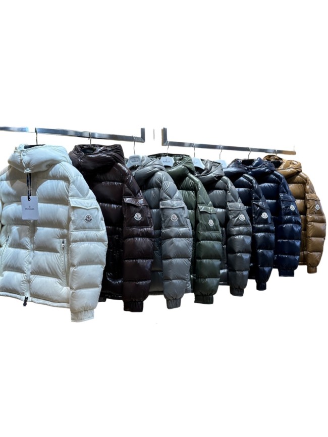 1:1 quality version Classic Shiny Arm Badge Short Hooded Down Jacket 8 colors 29465593