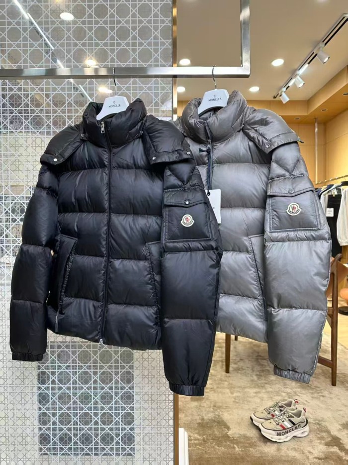1:1 quality version Detachable Hood Stand Collar Pocket Badge Short Down Jacket 2 colors 29465384