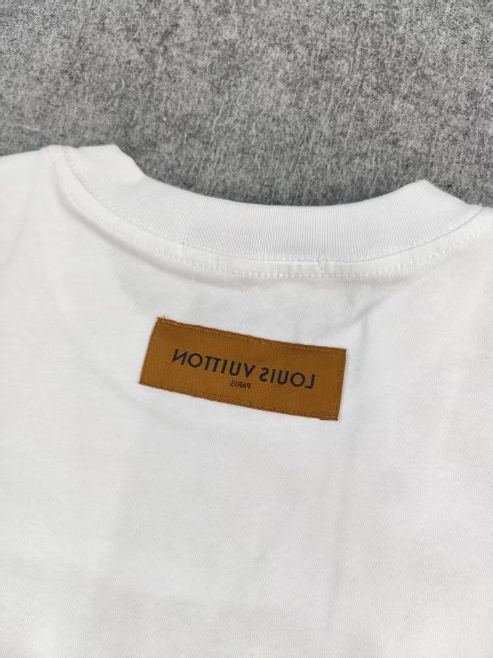 Bubble Letter Embroidery Yellow Dot Stitch Diagonal Stripe Fill Print T-shirt 2 colors 29465206