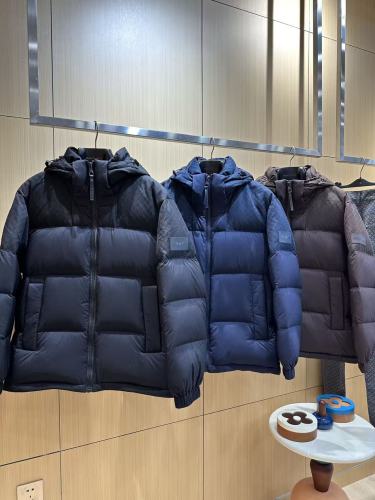 1:1 quality version Hooded Monogram Logo Paneled Casua Zip-Up Down Jacket 3 colors 29481540