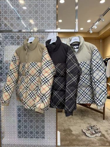 1:1 quality version Plaid Paneled Stand Collar Casual Zip-Up Down Jacket 3 colors 29481423