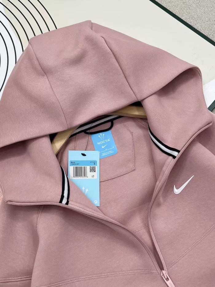 NOCTA Tech Fleece Solid Color Bonded Zip Pocket Hooded Sports Hoodie & Pants Set 2 colors 29482390