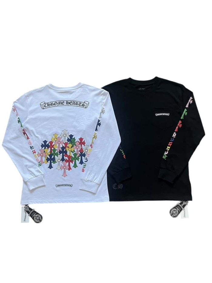 Back Colorful Cross Group Logo Print Long Sleeve T-Shirt 27118701
