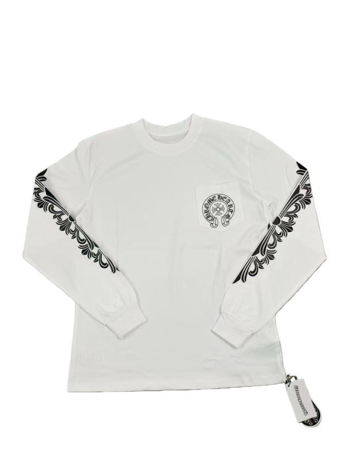 [50% Off]Los Angeles Sanskrit Alphabet Horseshoe Cross Print Long Sleeve T-Shirt 2 colors 27157876