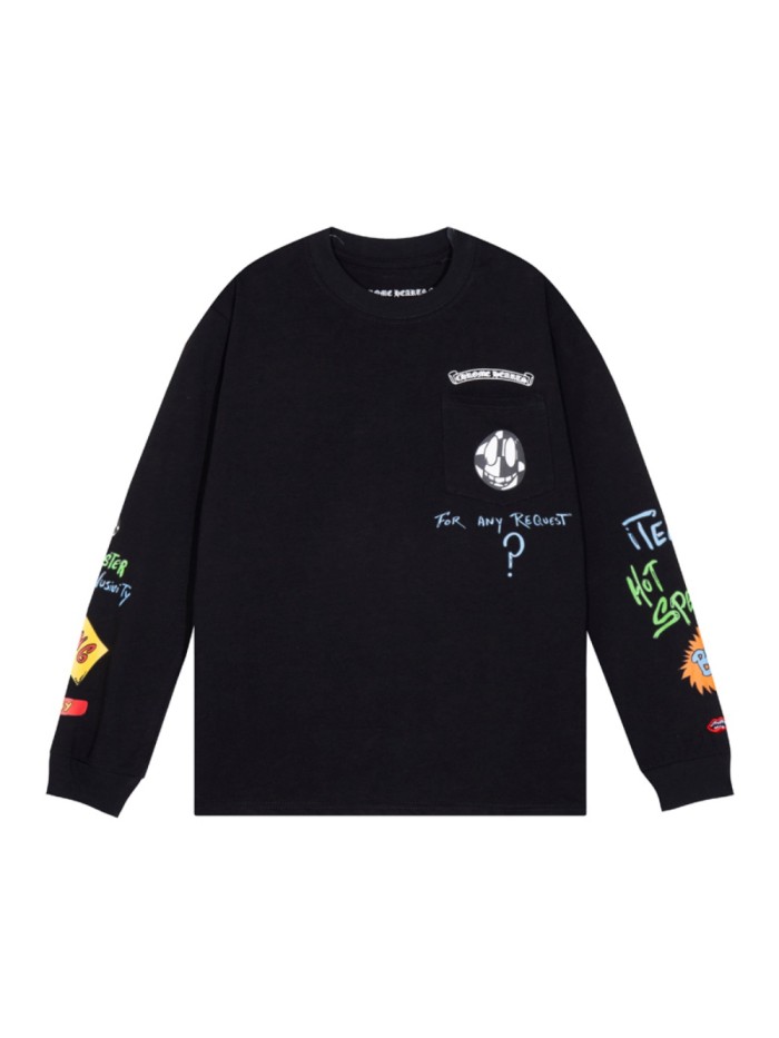 [50% Off]Colorful Letter Graffiti Long Sleeve T-Shirt 27243295