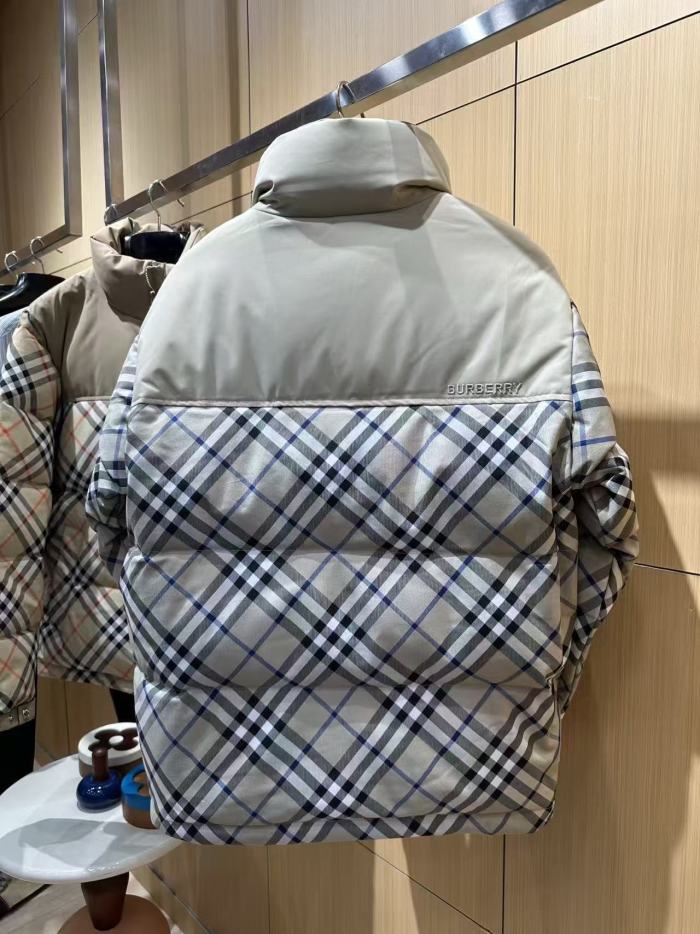 1:1 quality version Plaid Paneled Stand Collar Casual Zip-Up Down Jacket 3 colors 29481423